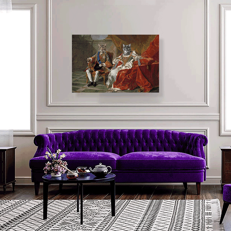 Noble Sovereigns – Custom Royal Multi-Pet Portrait